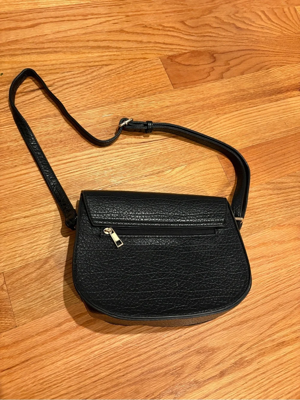 Black Leather Crossbody Shoulder Bag